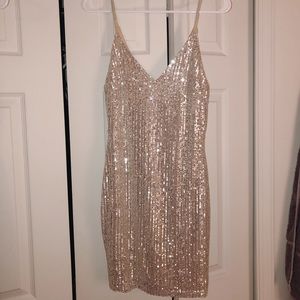 Gold Bodycon Sequin Dress